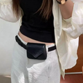 Tri Neutral Tone Envelope Flap Mini Waist Pouch With Snap Closure And Internal Segmented Storage Slots