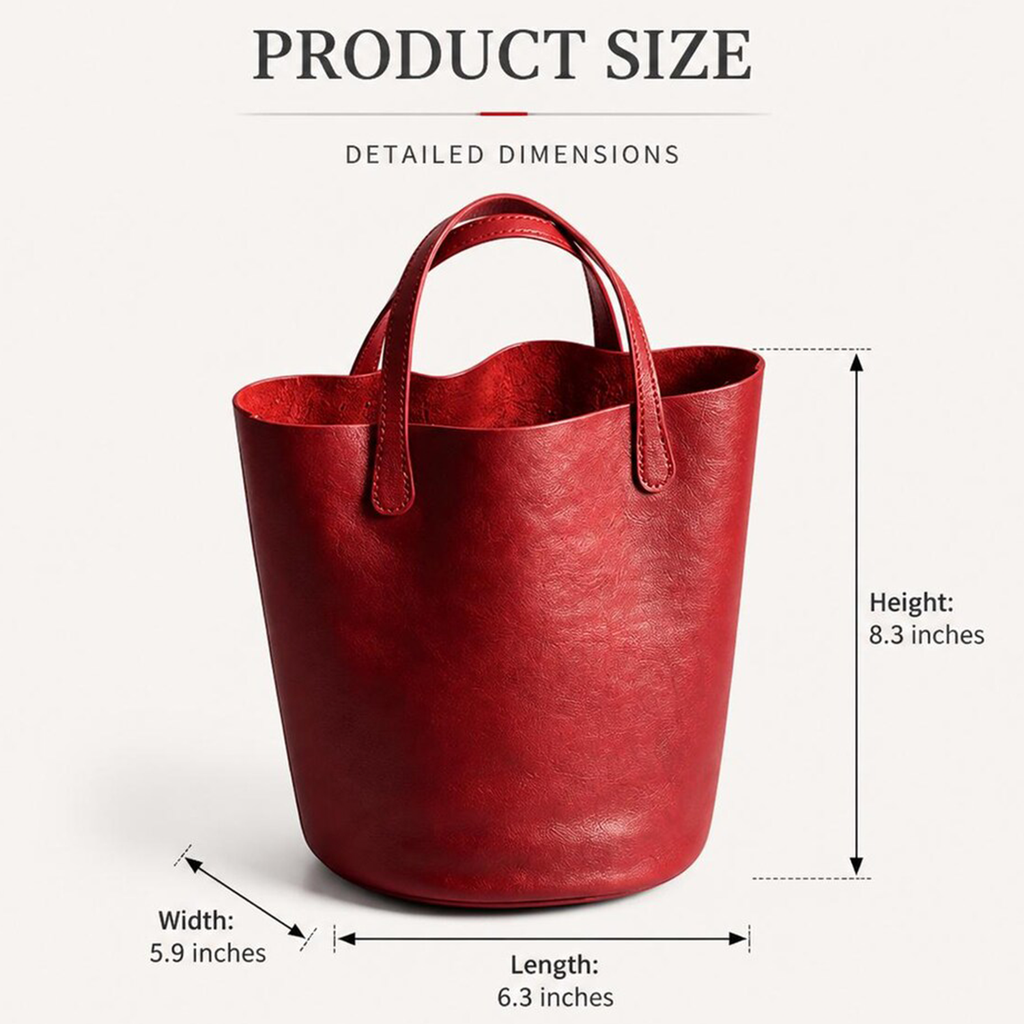 Soft Curved Mini Bucket Carryall With Stitched Top Grip Loops And Internal Zipped Valuables Pouch Handbag